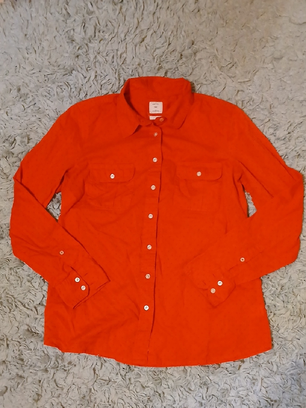 Bright Orange Button-Up Shirt